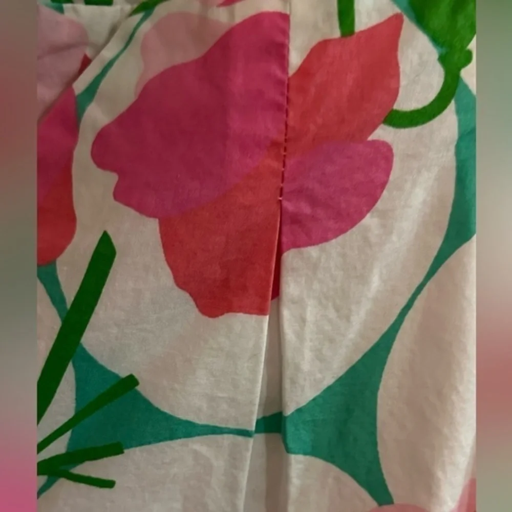 Lilly Pulitzer Girls Sleeveless Shift Dress 16 Altered Tucks White Pink Green